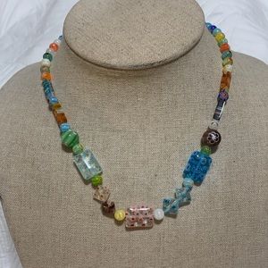 Millifiore glass beads necklace